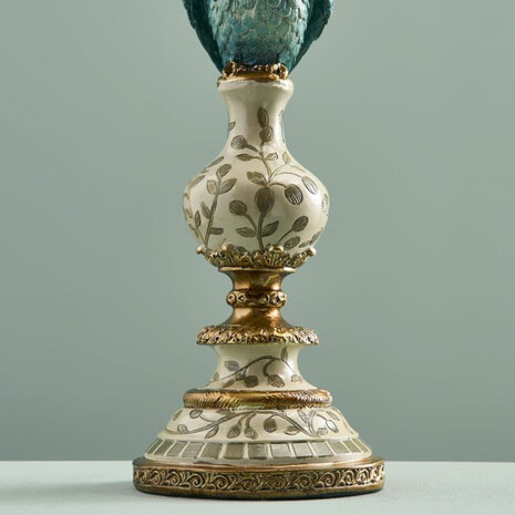 Werns - Kandelaar Papegaai Turquoise met Gouden Details 14x40cm - Links of Rechts Werns - Kandelaar Papegaai Turquoise met Gouden Details 14x40cm - Links of Rechts