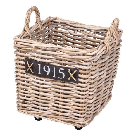 Melting Pot - Opbergmand Rotan op Wielen 50x50x50cm Melting Pot - Opbergmand Rotan op Wielen 50x50x50cm