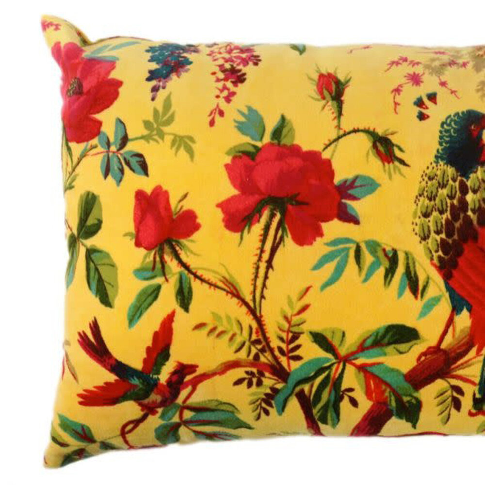 Imbarro - Sierkussen Paradise Kanarie Geel Velours 60x40cm Imbarro - Sierkussen Paradise Kanarie Geel Velours 60x40cm