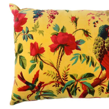 Imbarro - Sierkussen Paradise Kanarie Geel Velours 60x40cm Imbarro - Sierkussen Paradise Kanarie Geel Velours 60x40cm
