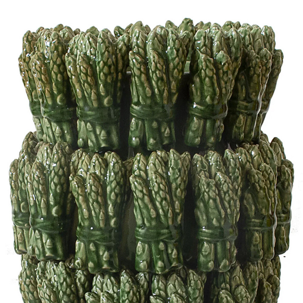 Melting Pot - Vaas Asperges Groen Keramiek – Handgemaakte Design Bloemenvaas 28x36cm