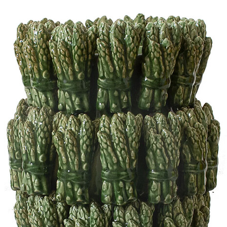 Melting Pot - Vaas Asperges Groen Keramiek – Handgemaakte Design Bloemenvaas 28x36cm