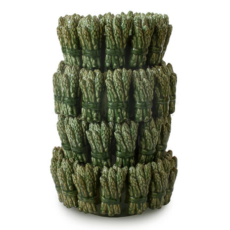 Melting Pot - Vaas Asperges Groen Keramiek – Handgemaakte Design Bloemenvaas 28x36cm