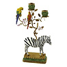 Werns - Kandelaar Zebra en Papegaaien Multicolor Metaal 27x45cm 2-houders Werns - Kandelaar Zebra en Papegaaien Multicolor Metaal 27x45cm 2-houders