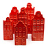 Vaasjes Grachtenhuis Rood set/2 in 3 maten Vaasjes Grachtenhuis Rood set/2 in 3 maten