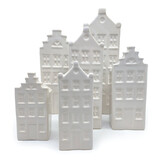 Melting Pot - Vaasjes Grachtenhuis Wit Set/2 in 3 maten Melting Pot - Vaasjes Grachtenhuis Wit Set/2 in 3 maten