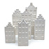 Vaasjes Grachtenhuis Wit Set/2 in 3 maten Vaasjes Grachtenhuis Wit Set/2 in 3 maten