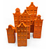 Vaasjes Grachtenhuis Oranje set/2 in 3 maten Vaasjes Grachtenhuis Oranje set/2 in 3 maten