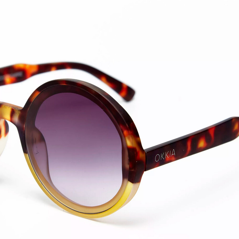 Okkia - Zonnebril MONICA Round Havana Yellow OK014-HY Okkia - Zonnebril MONICA Round Havana Yellow OK014-HY