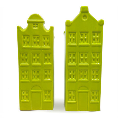 Melting Pot - Vaasjes Grachtenhuis Gif Groen Set/2 in 3 maten