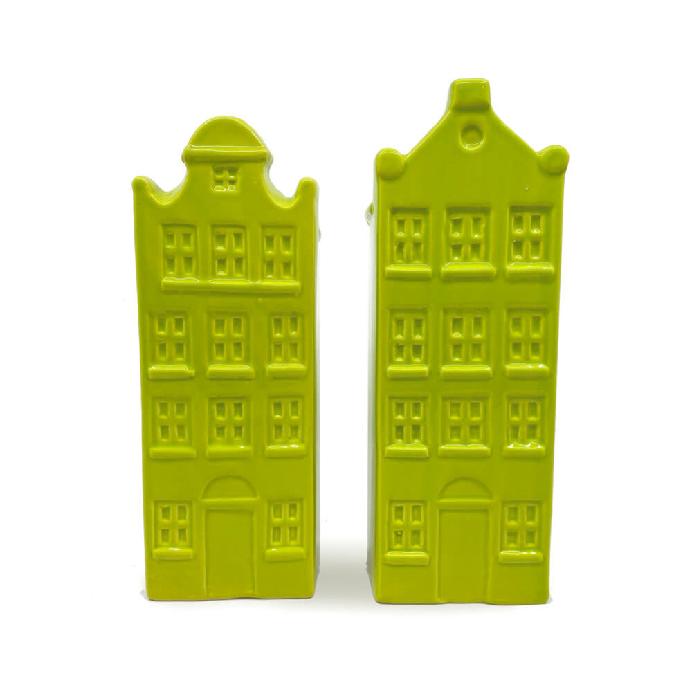 Melting Pot - Vaasjes Grachtenhuis Gif Groen Set/2 in 3 maten