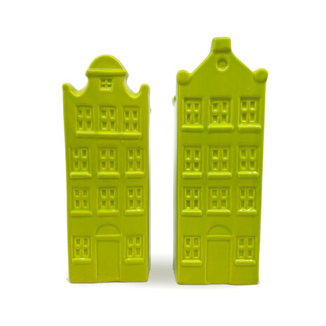 Melting Pot - Vaasjes Grachtenhuis Gif Groen Set/2 in 3 maten