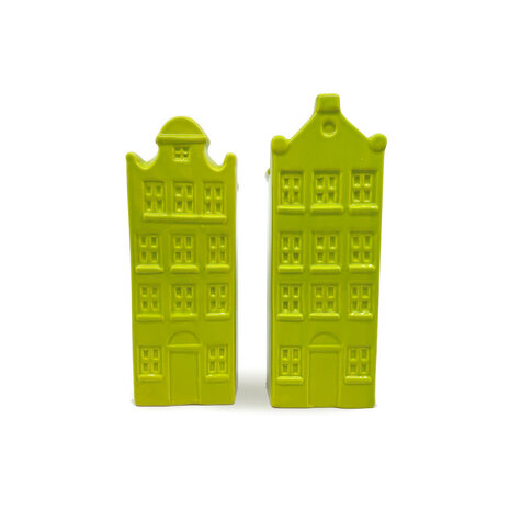 Melting Pot - Vaasjes Grachtenhuis Gif Groen Set/2 in 3 maten