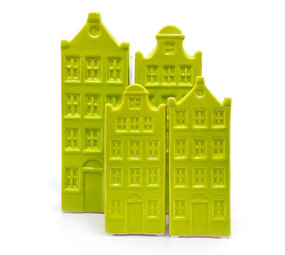 Melting Pot - Vaasjes Grachtenhuis Gif Groen Set/2 in 3 maten Melting Pot - Vaasjes Grachtenhuis Gif Groen Set/2 in 3 maten