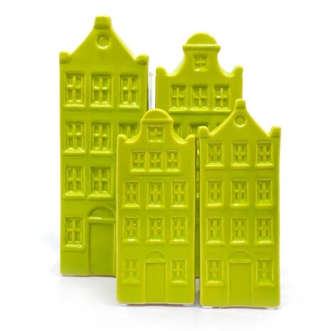 Melting Pot - Vaasjes Grachtenhuis Gif Groen Set/2 in 3 maten