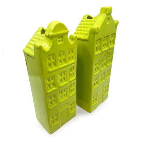 Melting Pot - Vaasjes Grachtenhuis Gif Groen Set/2 in 3 maten