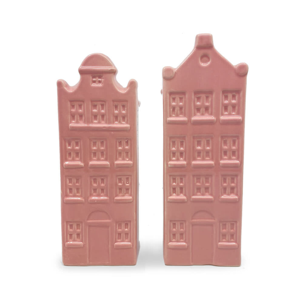 Melting Pot - Vaasjes Grachtenhuis Roze Set/2 in 3 Melting Pot - Vaasjes Grachtenhuis Roze Set/2 in 3