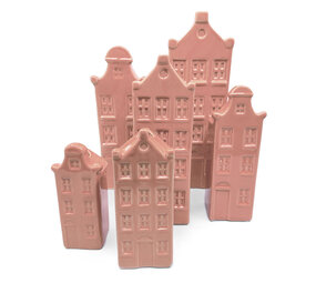 Melting Pot - Vaasjes Grachtenhuis Roze Set/2 in 3 maten Melting Pot - Vaasjes Grachtenhuis Roze Set/2 in 3 maten