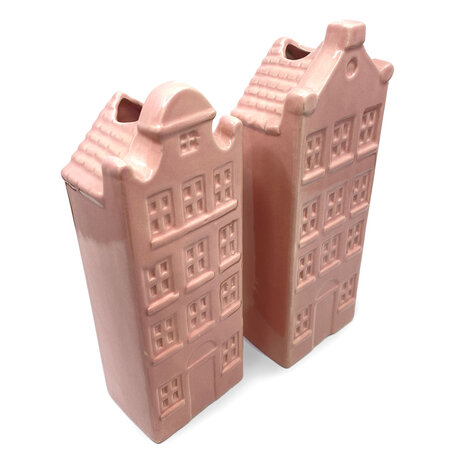 Melting Pot - Vaasjes Grachtenhuis Roze Set/2 in 3 Melting Pot - Vaasjes Grachtenhuis Roze Set/2 in 3