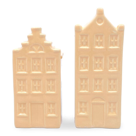 Melting Pot - Vaasjes Grachtenhuis Peach Set/2 in 3 maten Melting Pot - Vaasjes Grachtenhuis Peach Set/2 in 3 maten