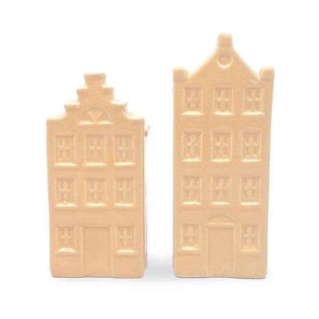 Melting Pot - Vaasjes Grachtenhuis Peach Set/2 in 3 maten Melting Pot - Vaasjes Grachtenhuis Peach Set/2 in 3 maten