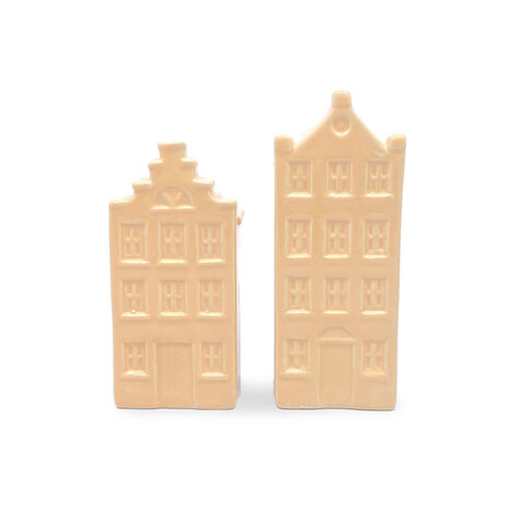 Melting Pot - Vaasjes Grachtenhuis Peach Set/2 in 3 maten Melting Pot - Vaasjes Grachtenhuis Peach Set/2 in 3 maten