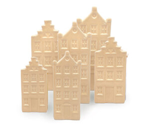 Melting Pot - Vaasjes Grachtenhuis Peach Set/2 in 3 maten Melting Pot - Vaasjes Grachtenhuis Peach Set/2 in 3 maten