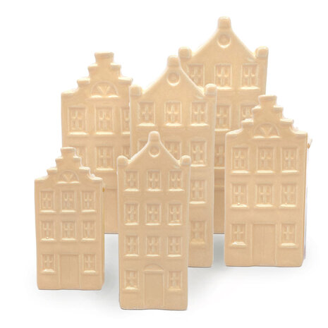 Melting Pot - Vaasjes Grachtenhuis Peach Set/2 in 3 maten Melting Pot - Vaasjes Grachtenhuis Peach Set/2 in 3 maten