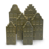 Melting Pot - Vaasjes Grachtenhuis Mos Groen Set/2 in 3 maten Melting Pot - Vaasjes Grachtenhuis Mos Groen Set/2 in 3 maten