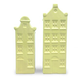 Melting Pot - Vaasjes Grachtenhuis Licht Geel set/2 in 3 maten Melting Pot - Vaasjes Grachtenhuis Licht Geel set/2 in 3 maten