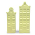 Vaasjes Grachtenhuis Licht Geel set/2 in 3 maten Vaasjes Grachtenhuis Licht Geel set/2 in 3 maten