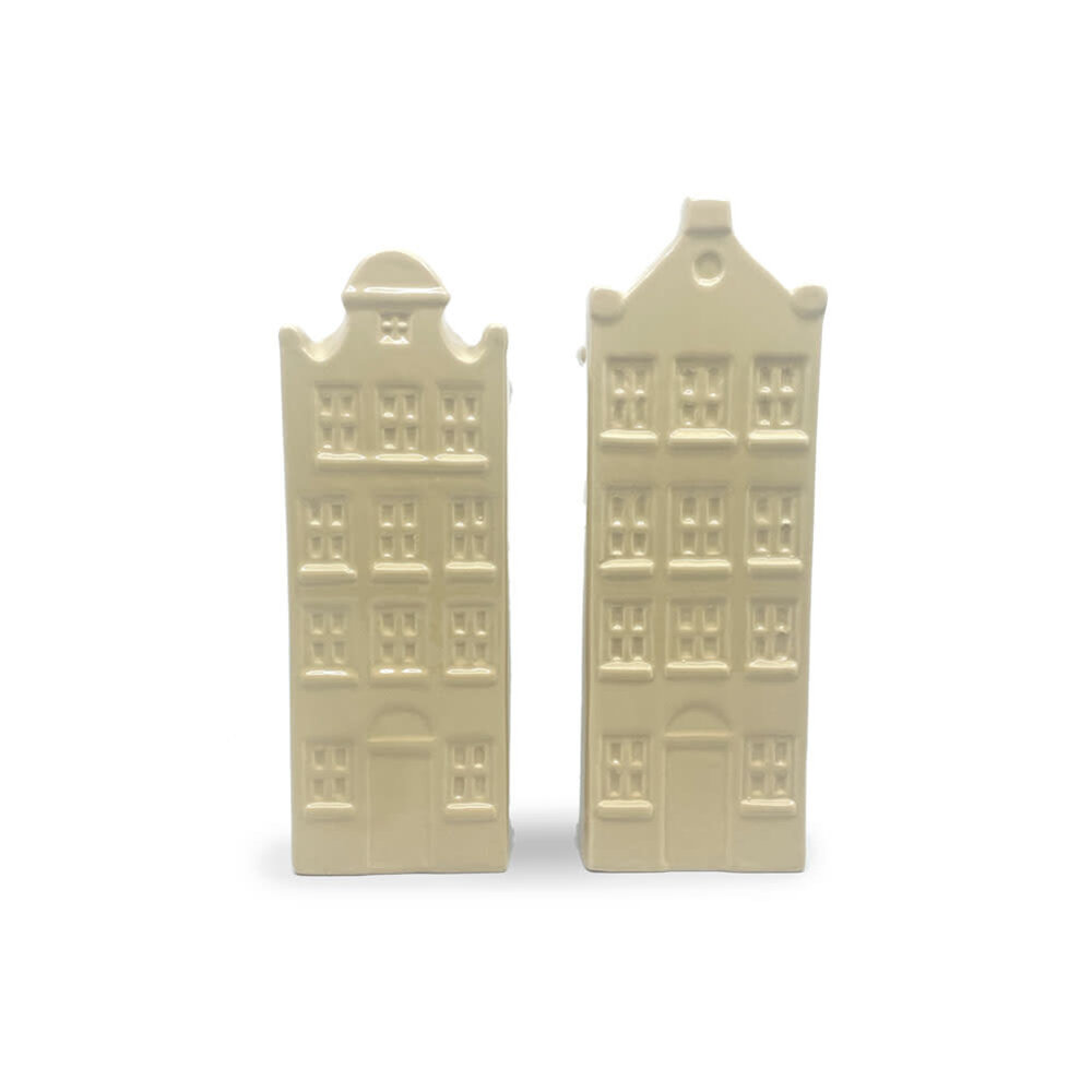 Melting Pot - Vaasjes Grachtenhuis Beige Set/2 in 3 maten Melting Pot - Vaasjes Grachtenhuis Beige Set/2 in 3 maten