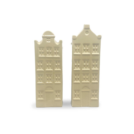 Melting Pot - Vaasjes Grachtenhuis Beige Set/2 in 3 maten Melting Pot - Vaasjes Grachtenhuis Beige Set/2 in 3 maten