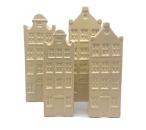 Melting Pot - Vaasjes Grachtenhuis Beige Set/2 in 3 maten Melting Pot - Vaasjes Grachtenhuis Beige Set/2 in 3 maten