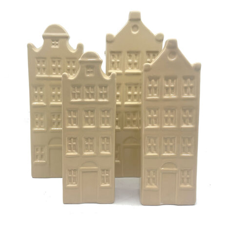 Melting Pot - Vaasjes Grachtenhuis Beige Set/2 in 3 maten Melting Pot - Vaasjes Grachtenhuis Beige Set/2 in 3 maten