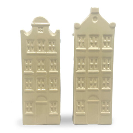Melting Pot - Vaasjes Grachtenhuis Beige Set/2 in 3 maten Melting Pot - Vaasjes Grachtenhuis Beige Set/2 in 3 maten