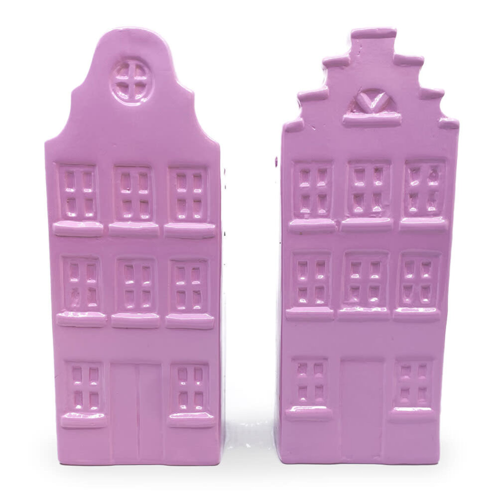 Melting Pot - Vaasjes Grachtenhuis Lila set/2 in 3 maten Melting Pot - Vaasjes Grachtenhuis Lila set/2 in 3 maten