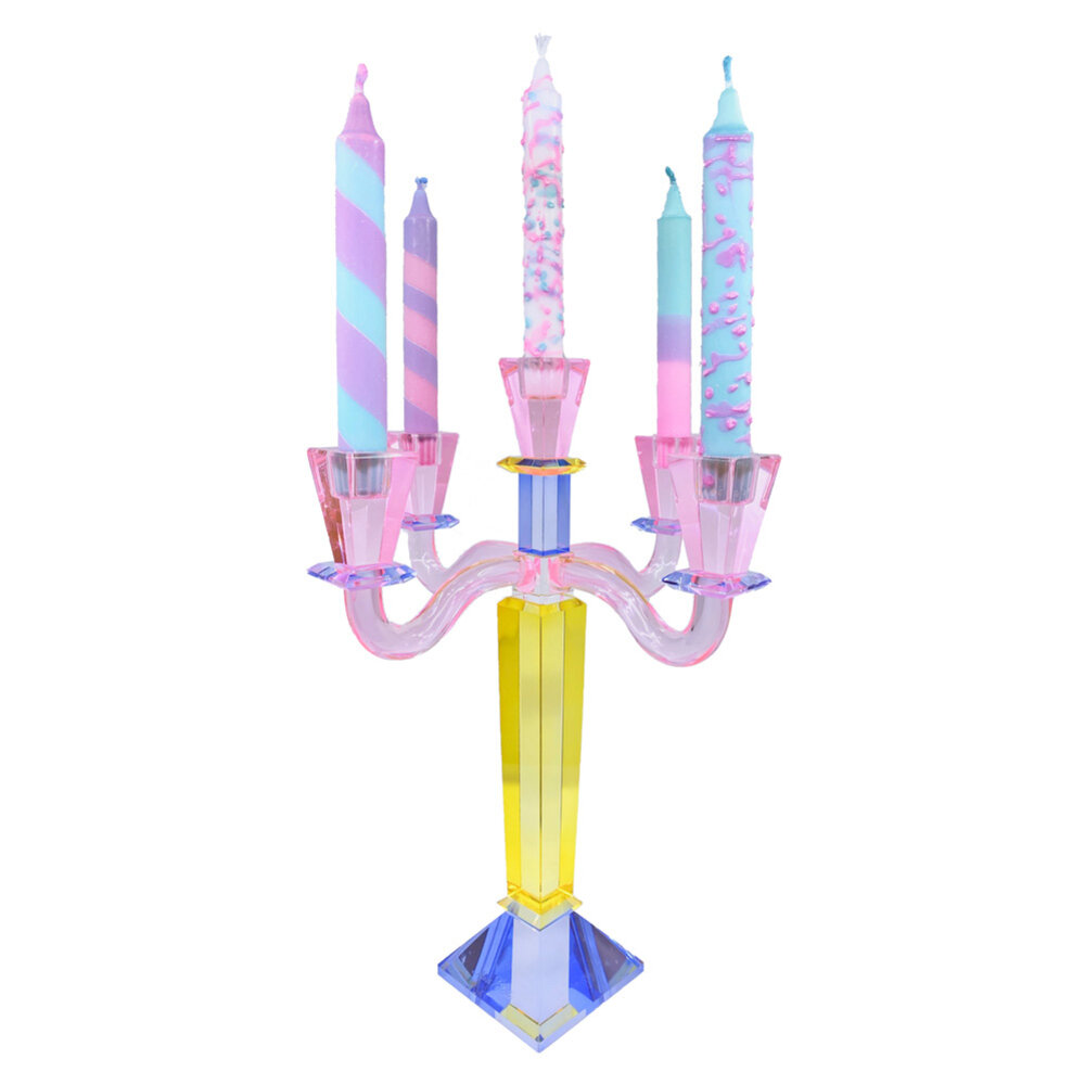 Melting Pot - Kandelaar Etoile Multicolor Kristalglas H43cm 5 armen