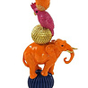 Werns - Kandelaar met Fuchsia Papegaai op Oranje Olifant – Kleurrijke Kaarsenhouder 10 × 26 cm Werns - Kandelaar met Fuchsia Papegaai op Oranje Olifant – Kleurrijke Kaarsenhouder 10 × 26 cm