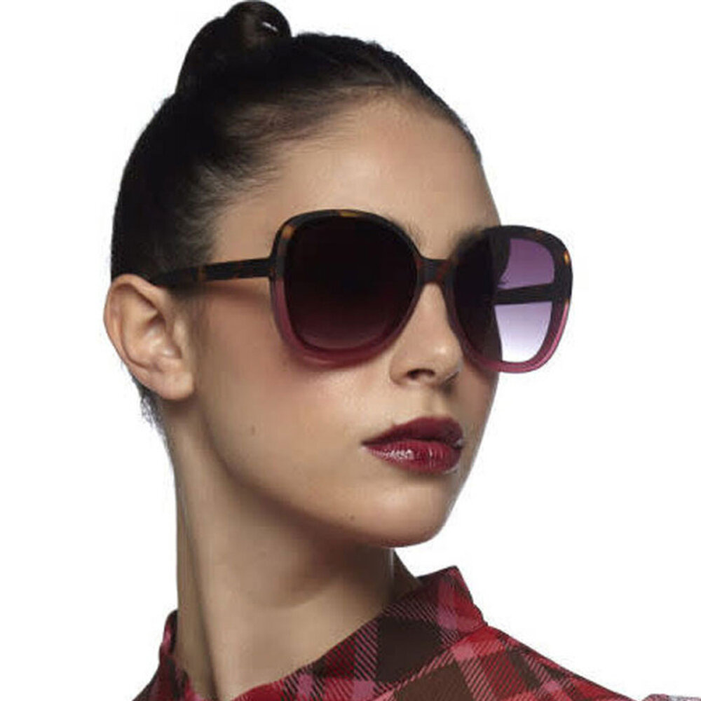 Okkia - Zonnebril ANNA Butterfly Havana Pink met Donkere Gradient Lenzen en Veerpoten OK019-HP Okkia - Zonnebril ANNA Butterfly Havana Pink met Donkere Gradient Lenzen en Veerpoten OK019-HP