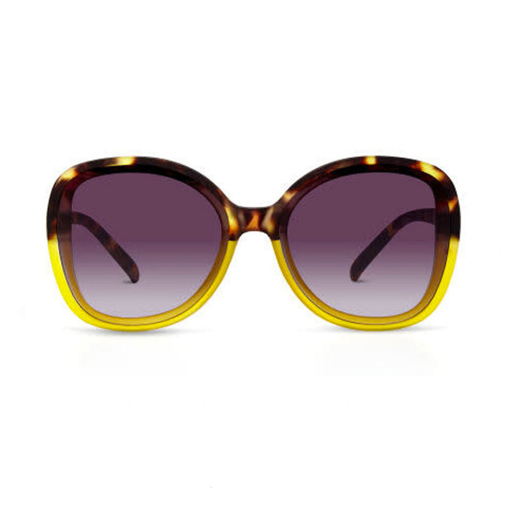 Okkia - Zonnebril ANNA Butterfly Havana Yellow met Donkere Gradient Lenzen en Veerpoten OK019-HY