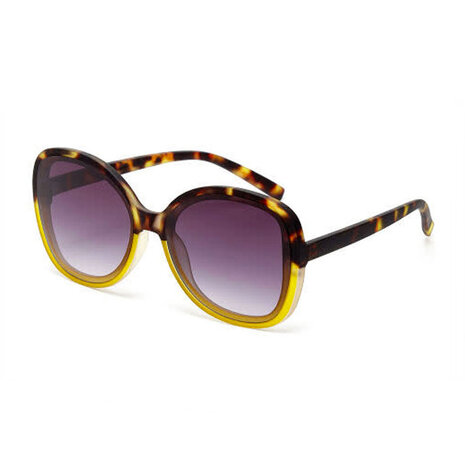 Okkia - Zonnebril ANNA Butterfly Havana Yellow met Donkere Gradient Lenzen en Veerpoten OK019-HY