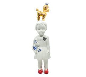 Lammers en Lammers - Pupke Wit Poedel Goud 26cm Lammers en Lammers - Pupke Wit Poedel Goud 26cm