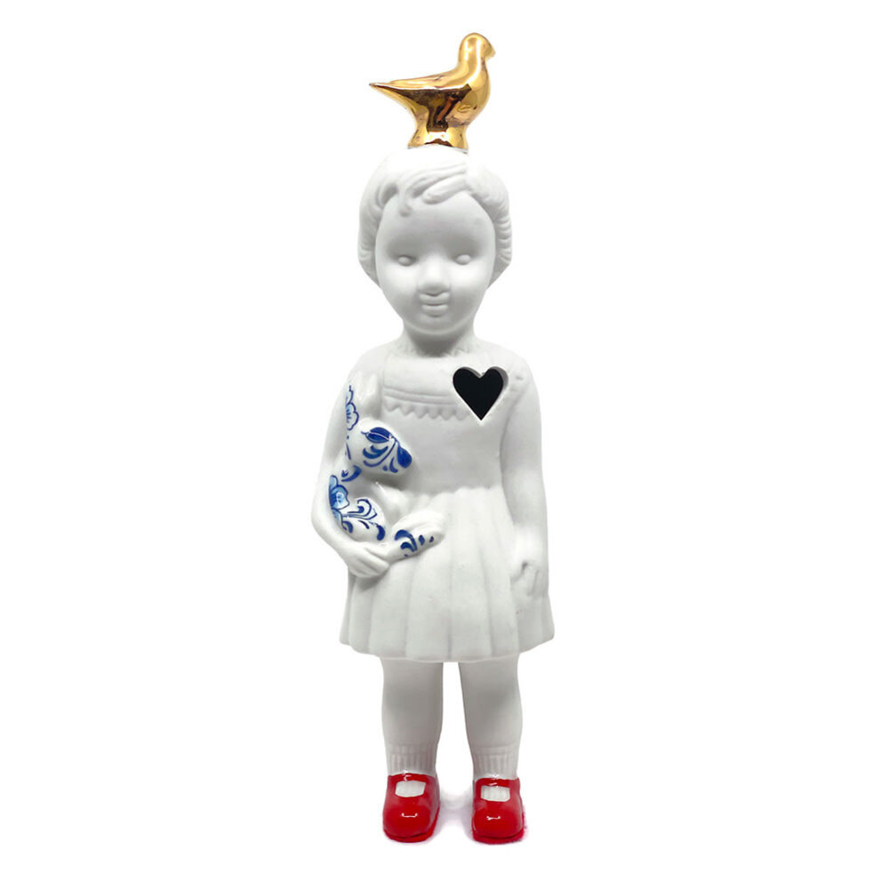 Lammers en Lammers - Pupke Wit met Duif Goud 23cm