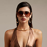 Okkia - Zonnebril ALESSIO Aviator Classic Havana met Bruine Gradient Lenzen en Veerpoten OK021-CH