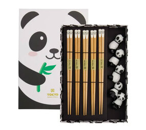 Melting Pot - Eetstokjes Panda Beer met Opleggers set van 5 in cadeau doos Melting Pot - Eetstokjes Panda Beer met Opleggers set van 5 in cadeau doos