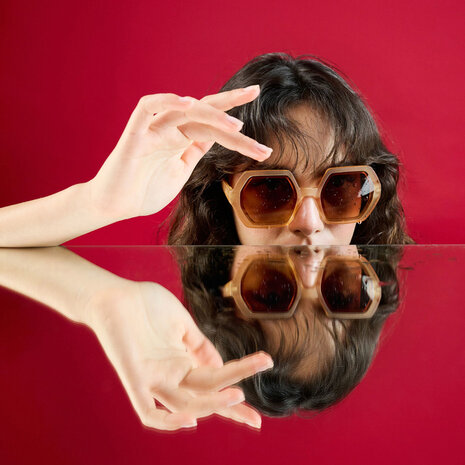 Okkia - Zonnebril EMMA Hexagon Pink Havana OK015-PH