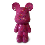 Melting Pot - Beeld Design Teddy Beer Fuchsia Splash Multi 26x47cm