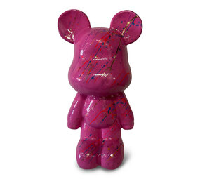 Melting Pot - Beeld Design Teddy Beer Fuchsia Splash Multi 26x47cm Melting Pot - Beeld Design Teddy Beer Fuchsia Splash Multi 26x47cm