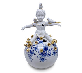 Lammers en Lammers - On top of the World Delfts Blauw Porselein 32cm